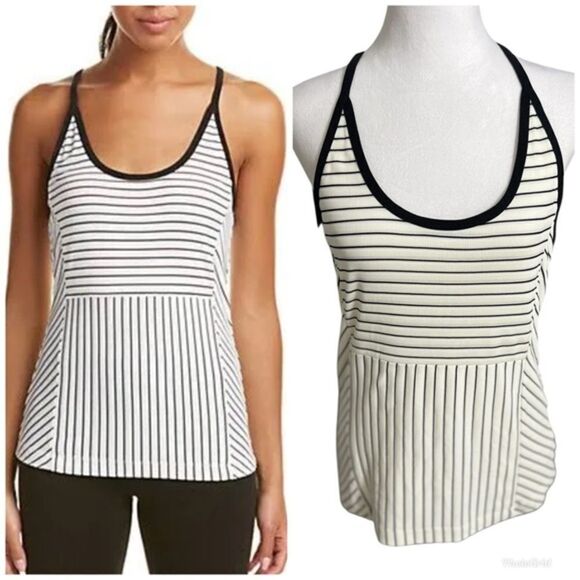 10 Crosby Derek Lam Tops - Derek Lam 10C Athleta Striped Madison
Ave Tank Top White Black Womens
Medium